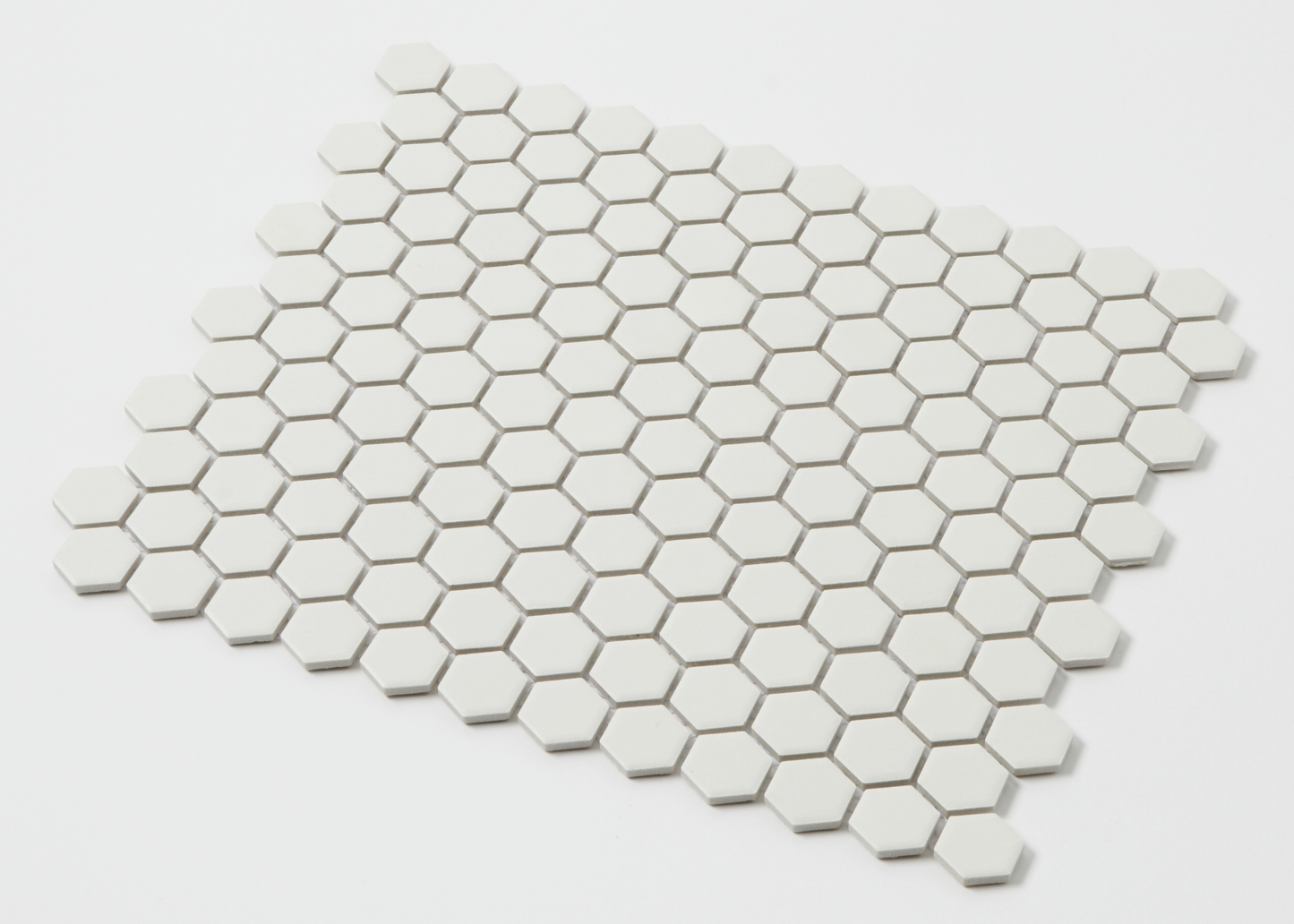 Snow White Glazed Small Hexagon-HEXAGON-Mosaic Mode