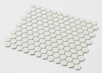 Snow White Glazed Small Hexagon-HEXAGON-Mosaic Mode