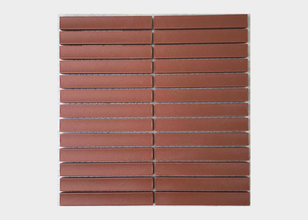 Terracotta Concave Unglazed Rectangle Tile | Mosaic Mode