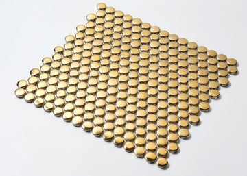 Gold Plated Gloss & Matt Mix Penny Round-PENNY ROUND-Mosaic Mode
