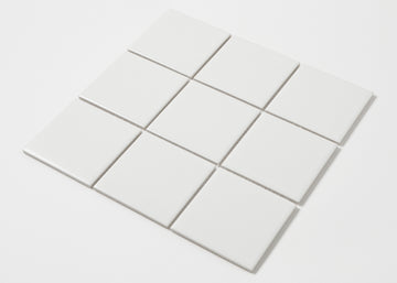 White Matt Large Square-GLAZED PORCELAIN-Mosaic Mode