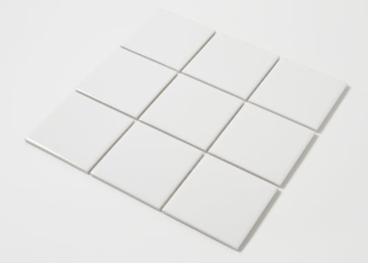 White Gloss Large Square-GLAZED PORCELAIN-Mosaic Mode