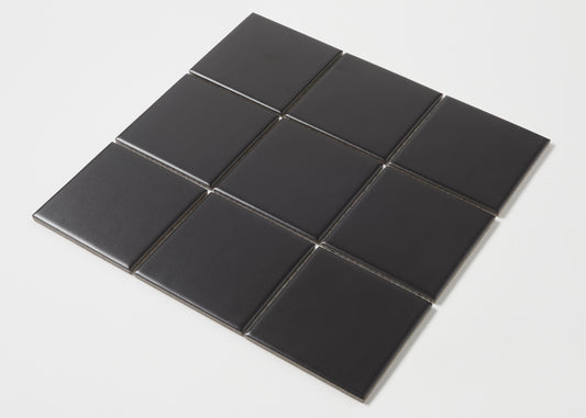 Black Matt Large Square-GLAZED PORCELAIN-Mosaic Mode