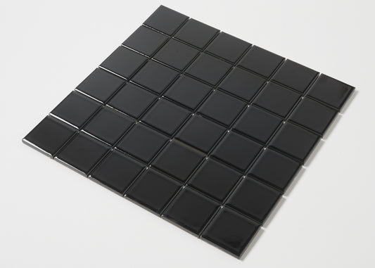 Black Gloss Medium Square-GLAZED PORCELAIN-Mosaic Mode