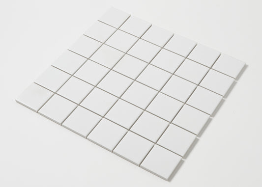 White Matt Medium Square-GLAZED PORCELAIN-Mosaic Mode