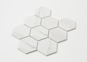 Carrara Matt Large Hexagon-CARRARA-Mosaic Mode