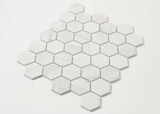 Carrara Matt Medium Hexagon-CARRARA-Mosaic Mode