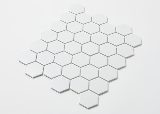 White Matt Medium Hexagon-HEXAGON-Mosaic Mode