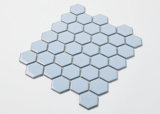 Antique Blue Gloss Medium Hexagon-HEXAGON-Mosaic Mode