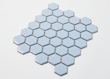 Antique Blue Gloss Medium Hexagon-HEXAGON-Mosaic Mode