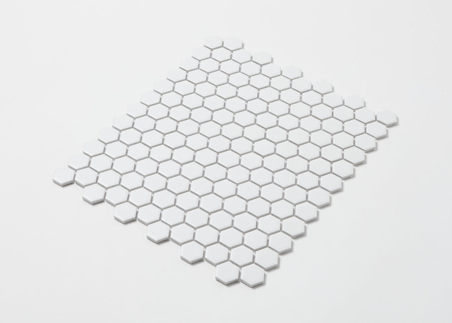 White Matt Small Hexagon-HEXAGON-Mosaic Mode