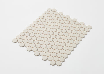 Off White Unglazed Hexagon-HEXAGON-Mosaic Mode