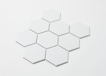 White Matt Large Hexagon-HEXAGON-Mosaic Mode