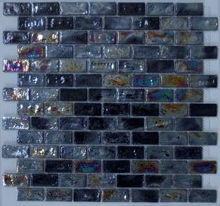 Crystal Glass Rainbow Black Rectangle-GLASS-Mosaic Mode