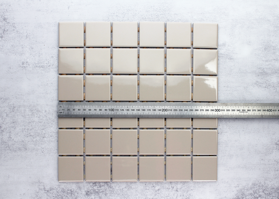 Taupe Gloss Square-CRAQUELLE-Mosaic Mode