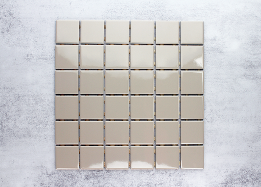 Taupe Gloss Square-CRAQUELLE-Mosaic Mode