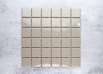 Taupe Gloss Square-CRAQUELLE-Mosaic Mode