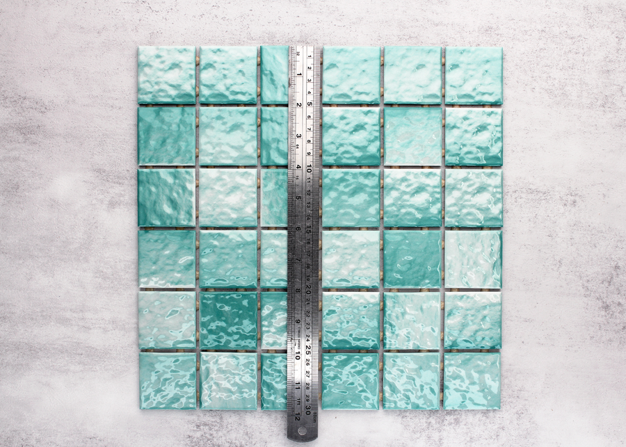 Teal Ripple Face Square-CRAQUELLE-Mosaic Mode