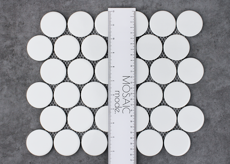 White Megalo Gloss Penny Round-PENNY ROUND-Mosaic Mode