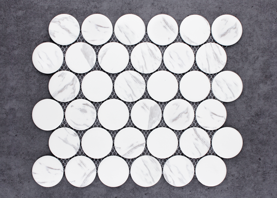 Carrara Megalo Matt Penny Round-PENNY ROUND-Mosaic Mode