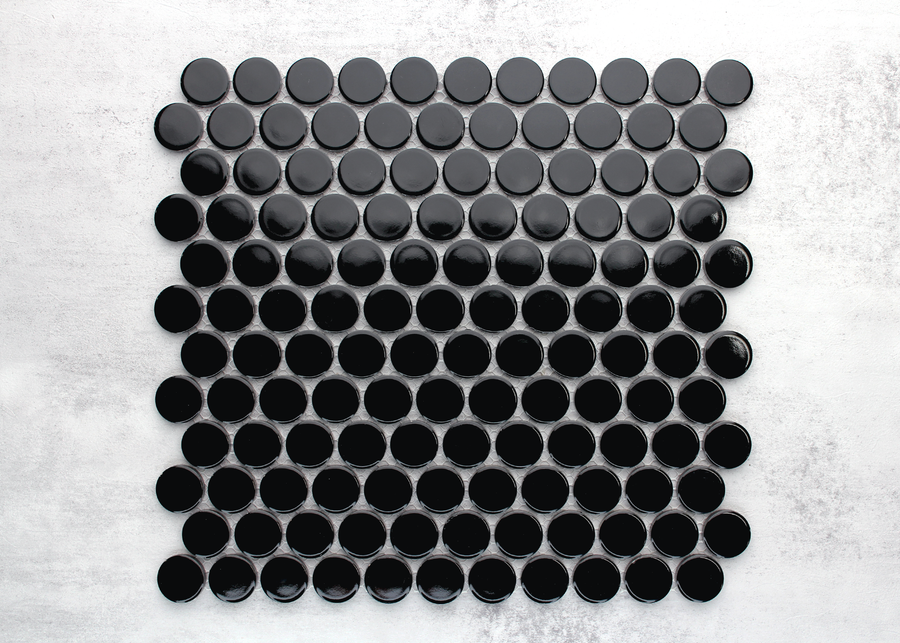 Black Gloss Large Penny Round-PENNY ROUND-Mosaic Mode