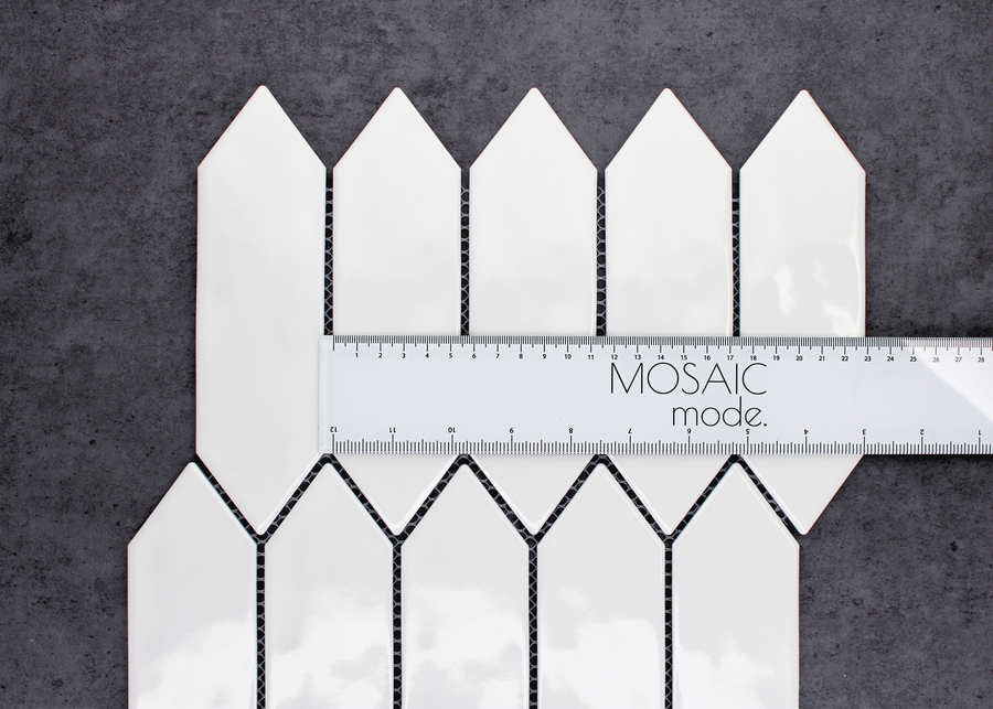 White Gloss Rippled Surface Arrow-ARROW-Mosaic Mode