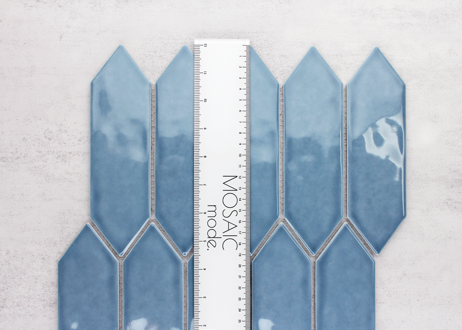 Denim Blue Gloss Rippled Surface Arrow-ARROW-Mosaic Mode