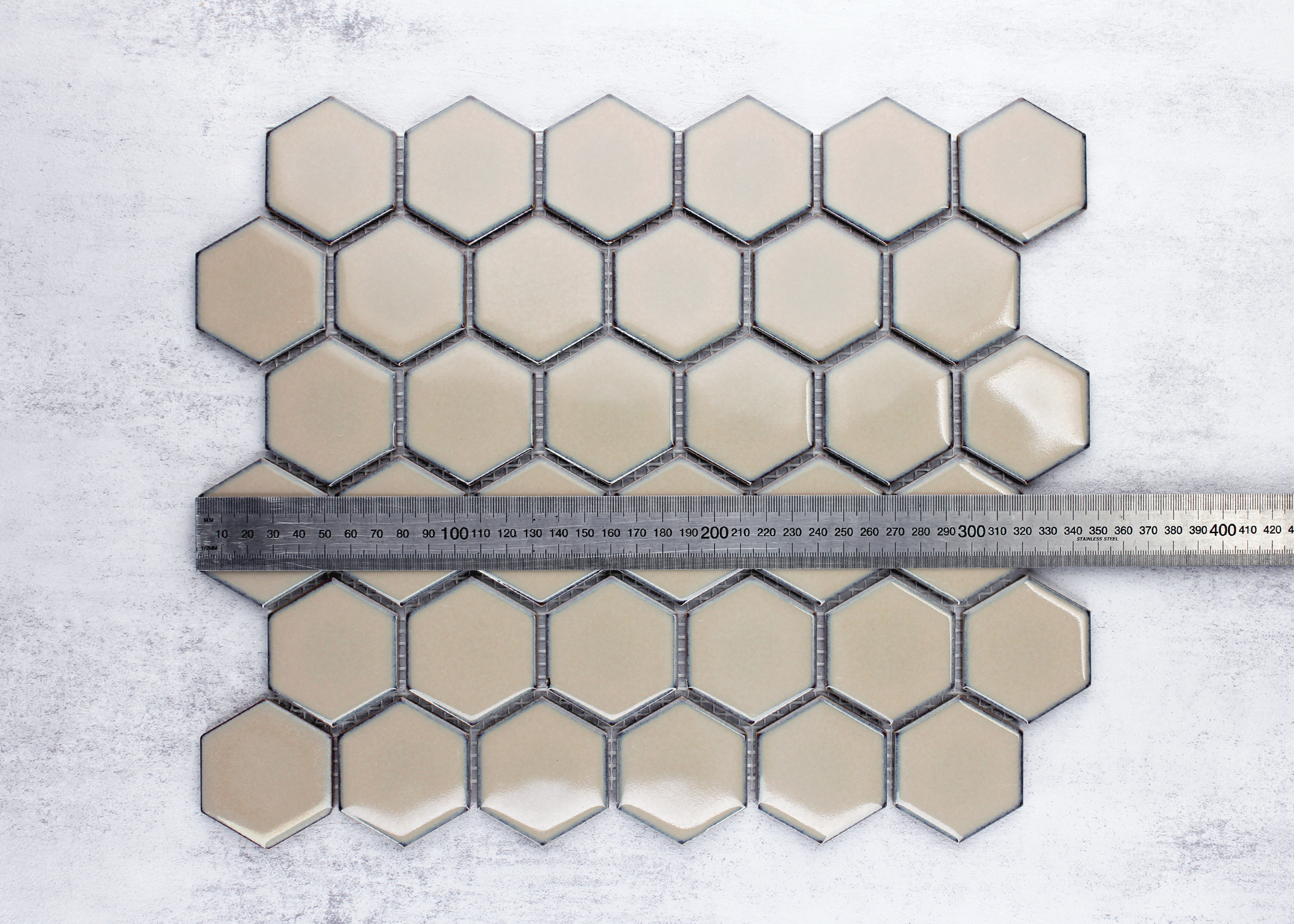 Antique Beige Gloss Medium Hexagon-HEXAGON-Mosaic Mode