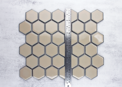 Antique Beige Gloss Medium Hexagon-HEXAGON-Mosaic Mode