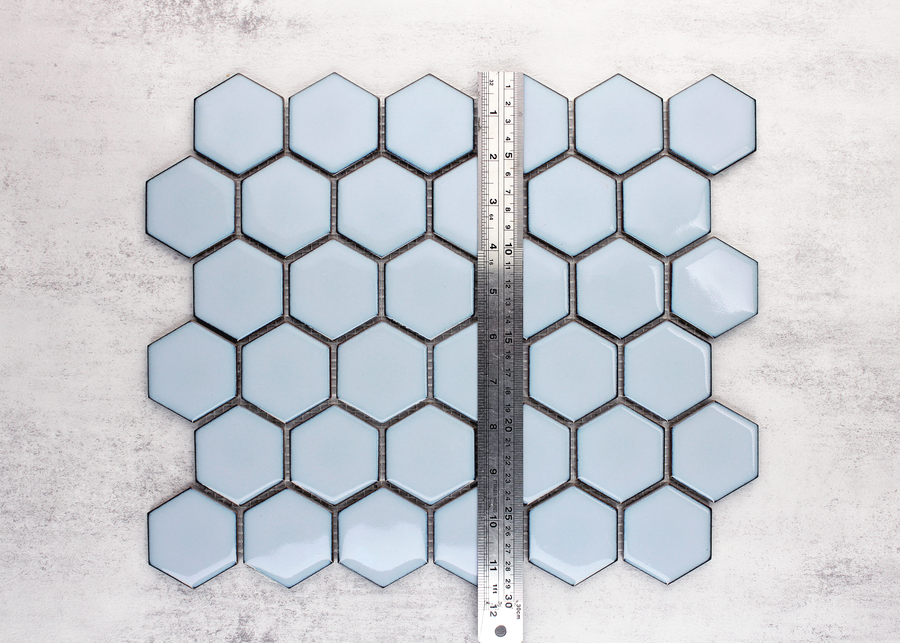 Antique Blue Gloss Medium Hexagon-HEXAGON-Mosaic Mode
