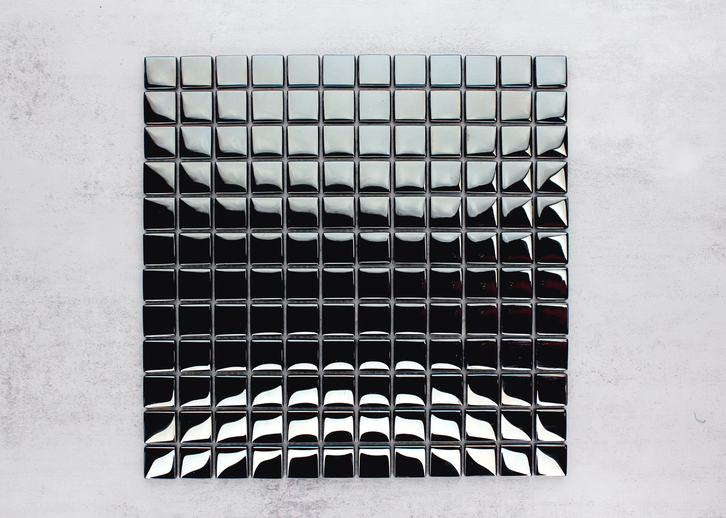 Dark Silver Stainless Steel Plated Glass Square-STAINLESS STEEL-Mosaic Mode