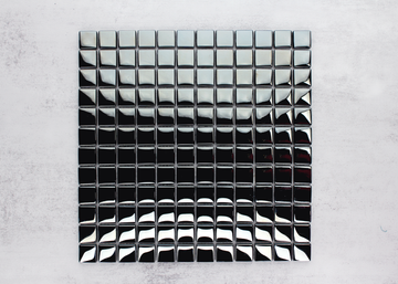 Dark Silver Stainless Steel Plated Glass Square-STAINLESS STEEL-Mosaic Mode