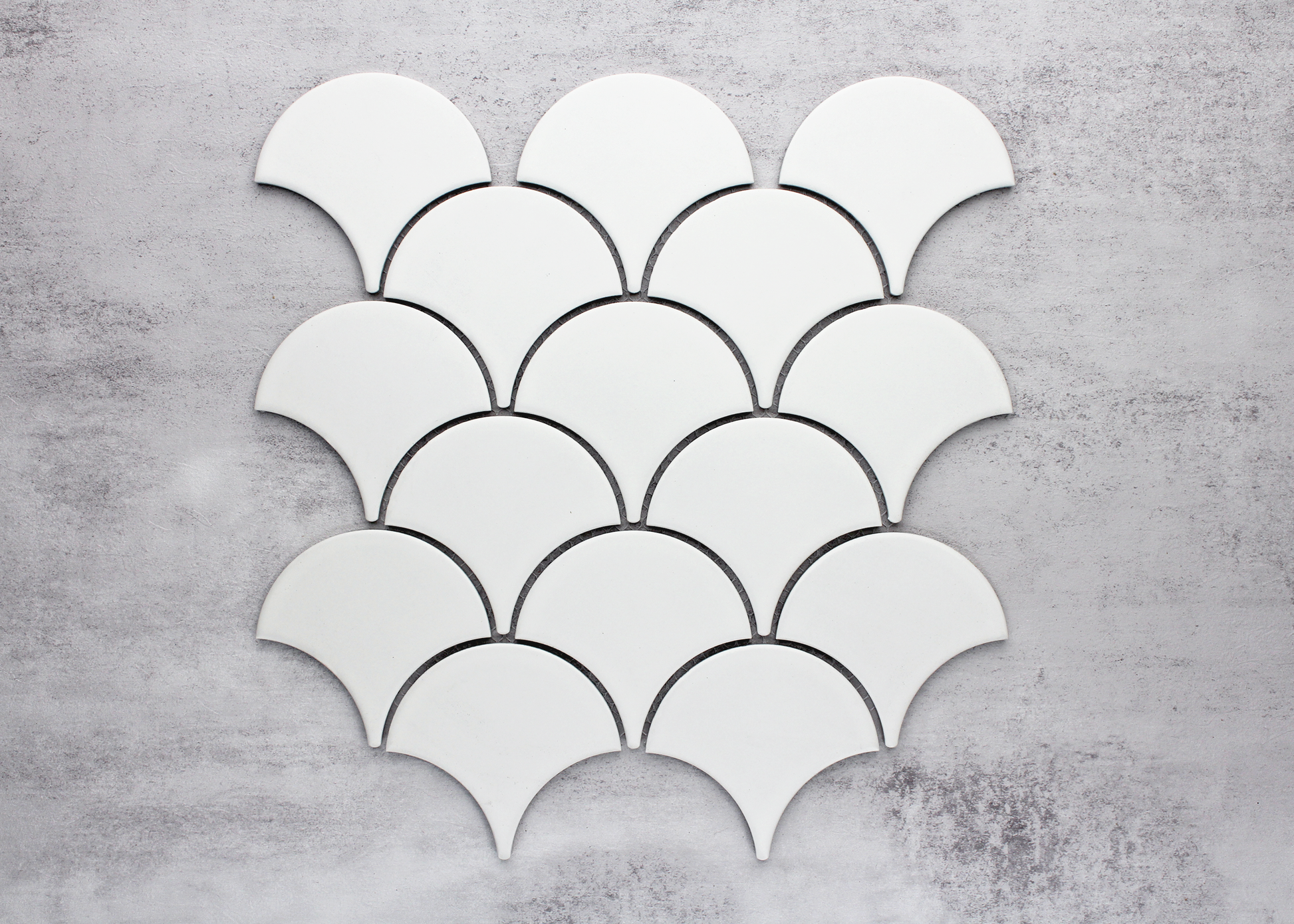 White Matt Flat Surface Fish Scale-FISHSCALE-Mosaic Mode