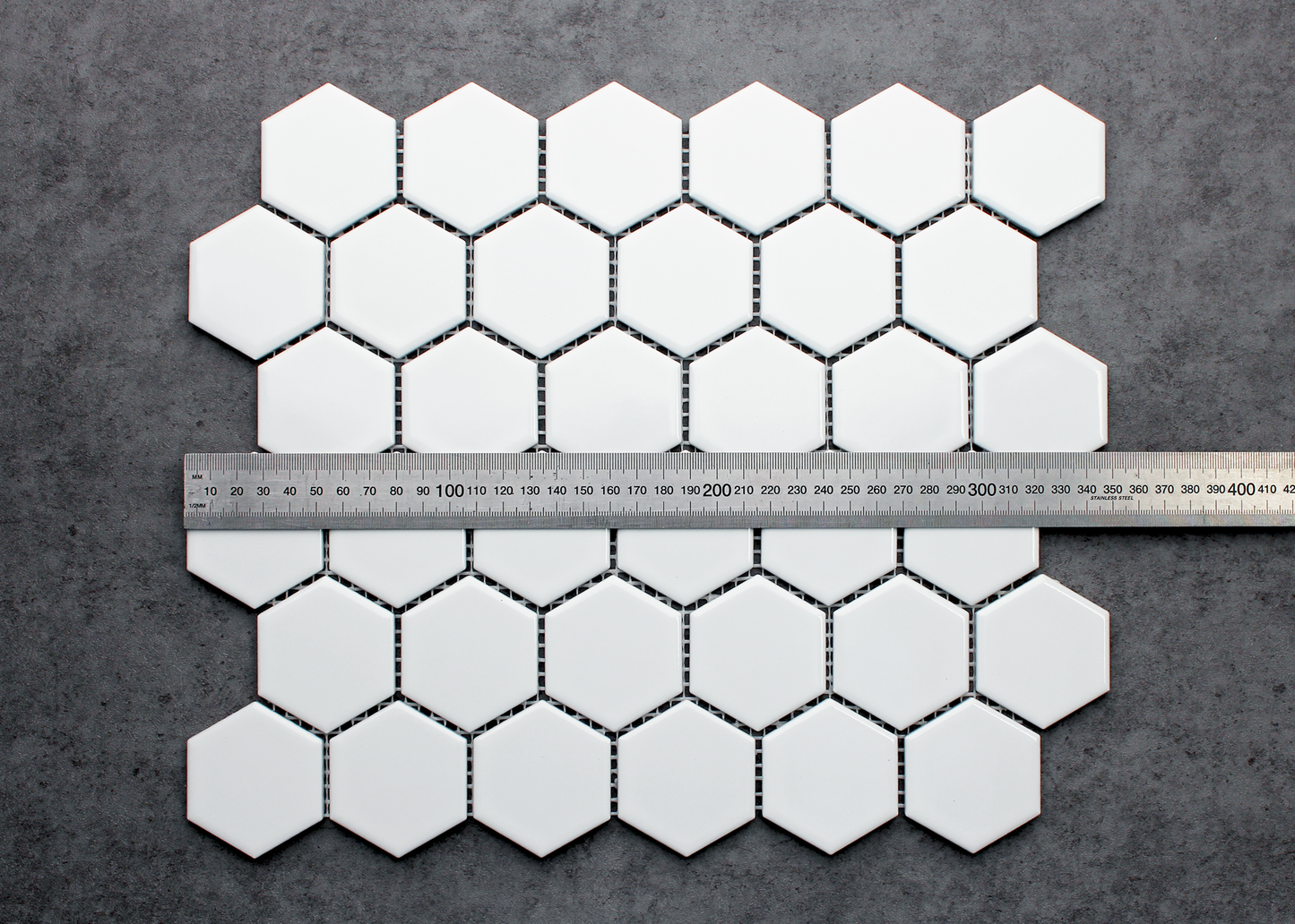 White Gloss Medium Hexagon-HEXAGON-Mosaic Mode