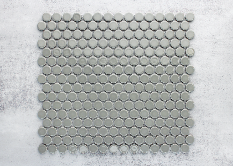 Light Grey Gloss Penny Round-PENNY ROUND-Mosaic Mode
