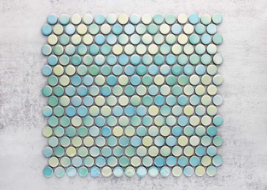 Aqua Mix Gloss Penny Round-PENNY ROUND-Mosaic Mode