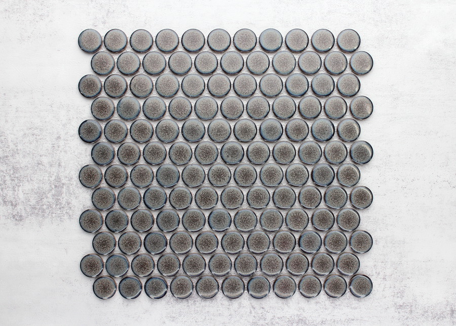 Mottled Grey Large Penny Round-PENNY ROUND-Mosaic Mode