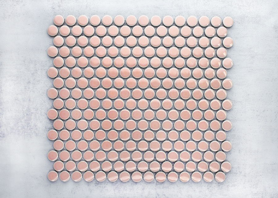 Pastel Pink Gloss Penny Round-PENNY ROUND-Mosaic Mode