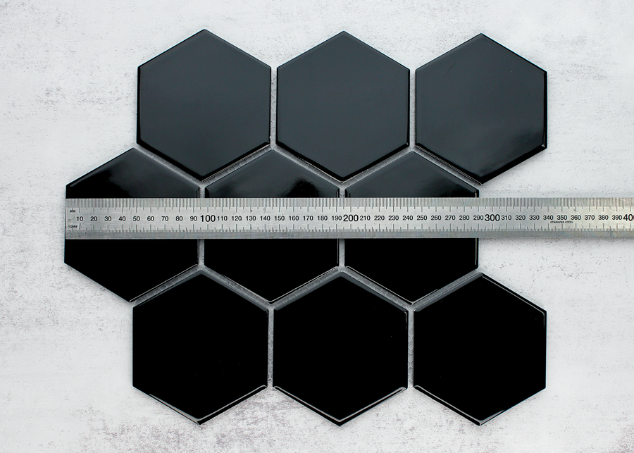 Black Gloss Large Hexagon-HEXAGON-Mosaic Mode