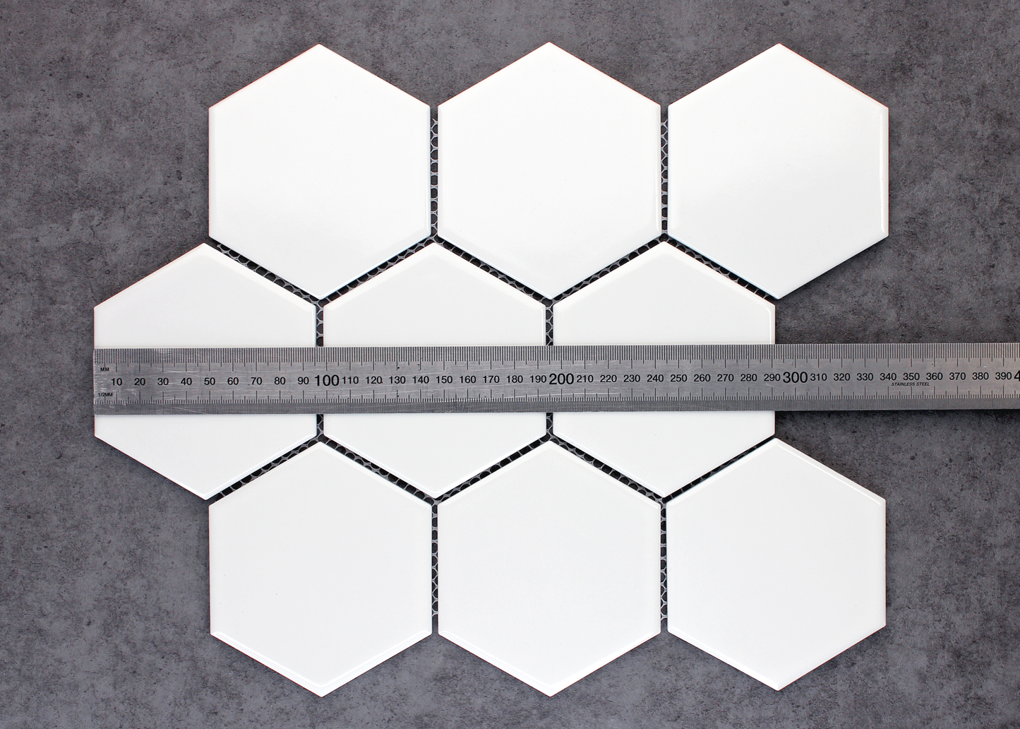 White Gloss Large Hexagon-HEXAGON-Mosaic Mode