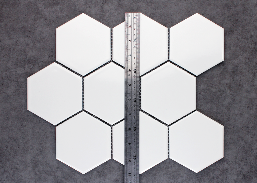 White Gloss Large Hexagon-HEXAGON-Mosaic Mode