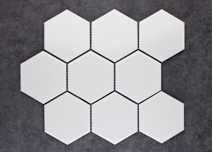 White Gloss Large Hexagon-HEXAGON-Mosaic Mode