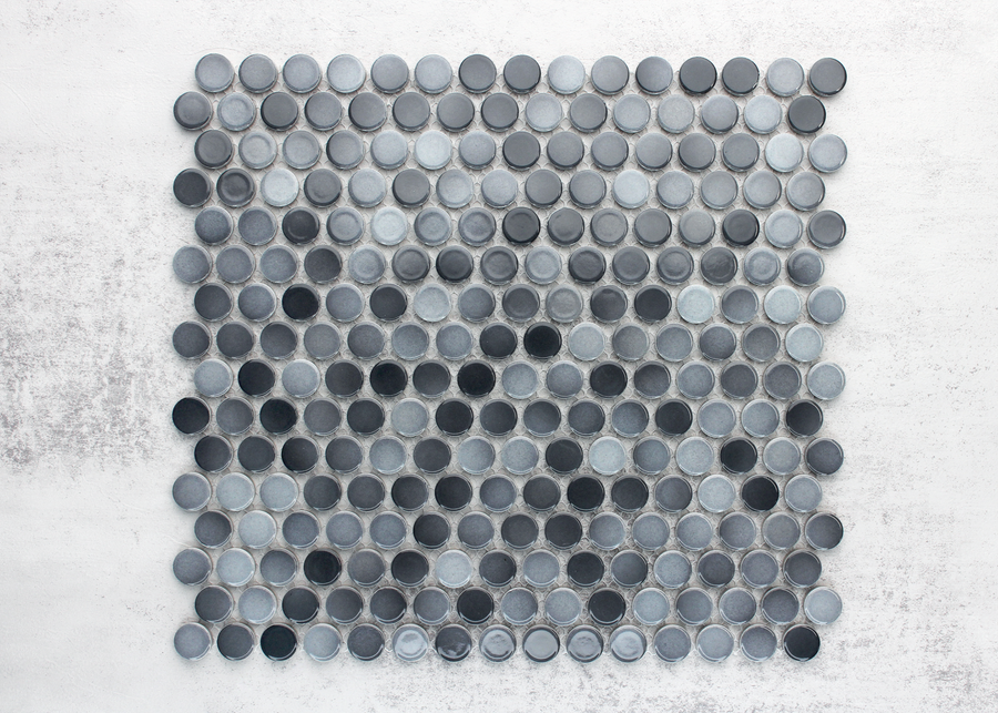 Mixed Grey Gloss Penny Round-PENNY ROUND-Mosaic Mode
