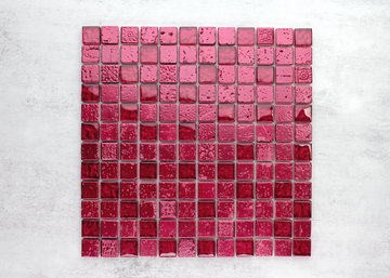 Dark Pink Crystal Glass Square-DELUXE-Mosaic Mode