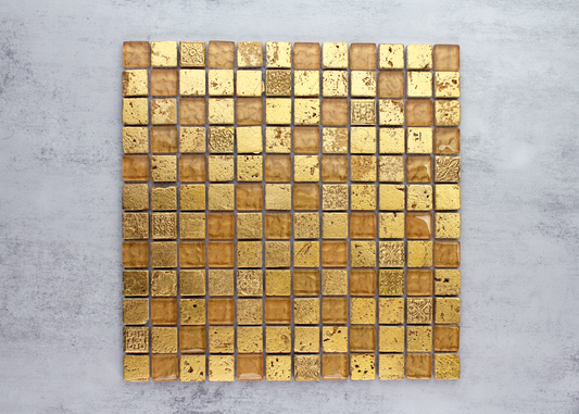 Gold Crystal Glass Square-DELUXE-Mosaic Mode