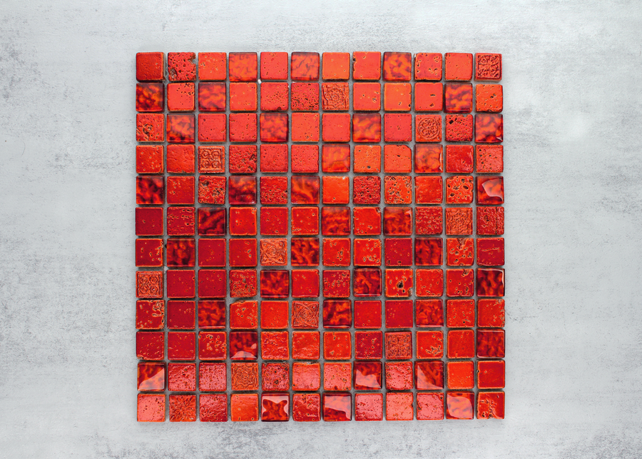 Orange Crystal Glass Square-DELUXE-Mosaic Mode