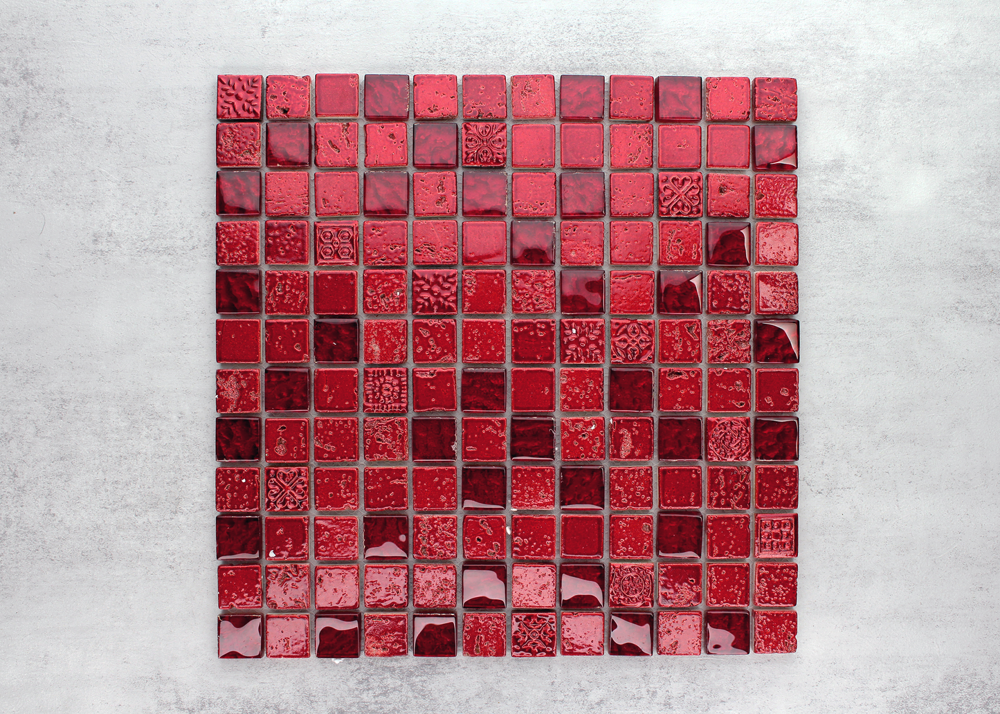 Red Crystal Glass Square-DELUXE-Mosaic Mode