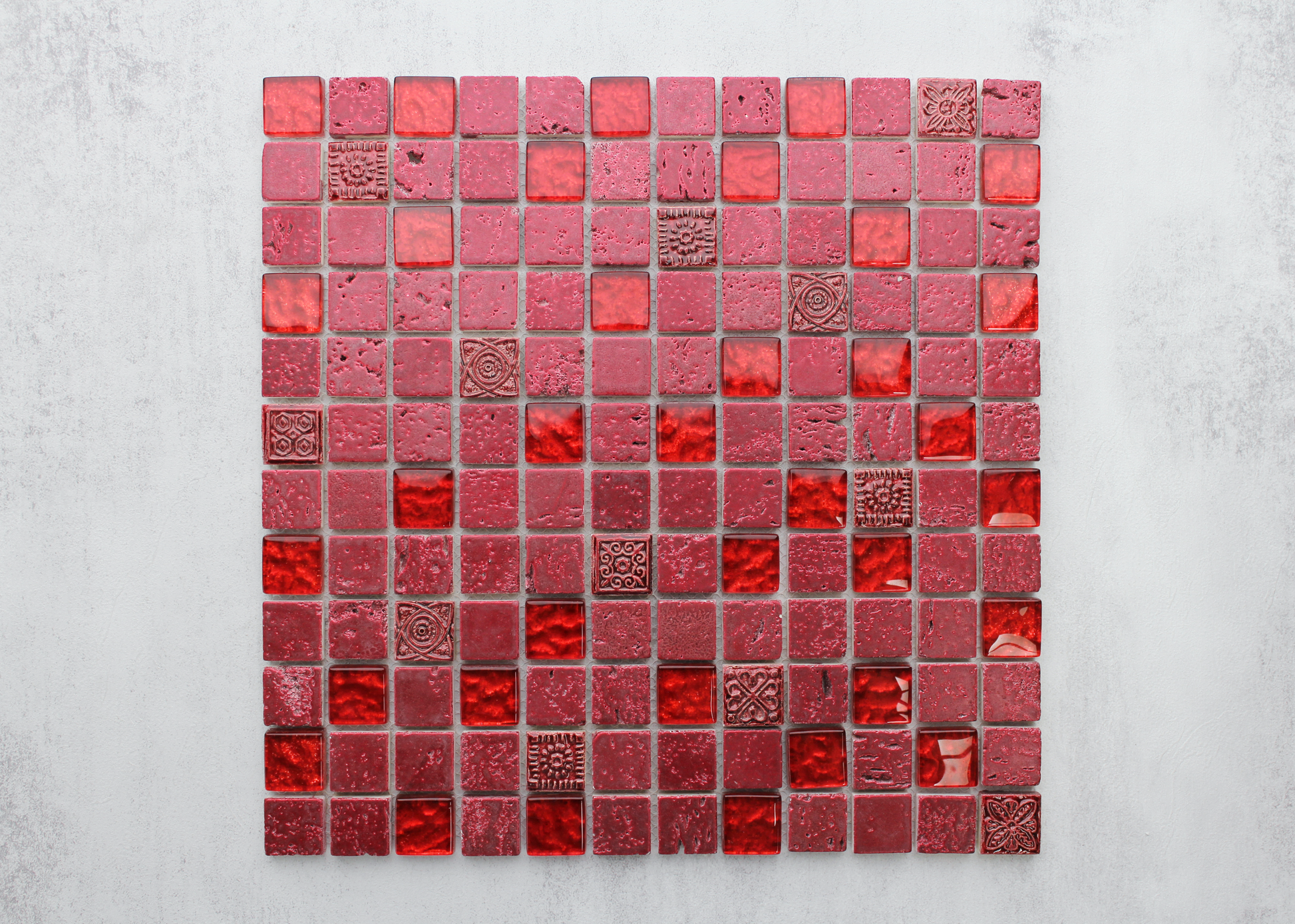 Red Crystal Matt Glass Square-DELUXE-Mosaic Mode