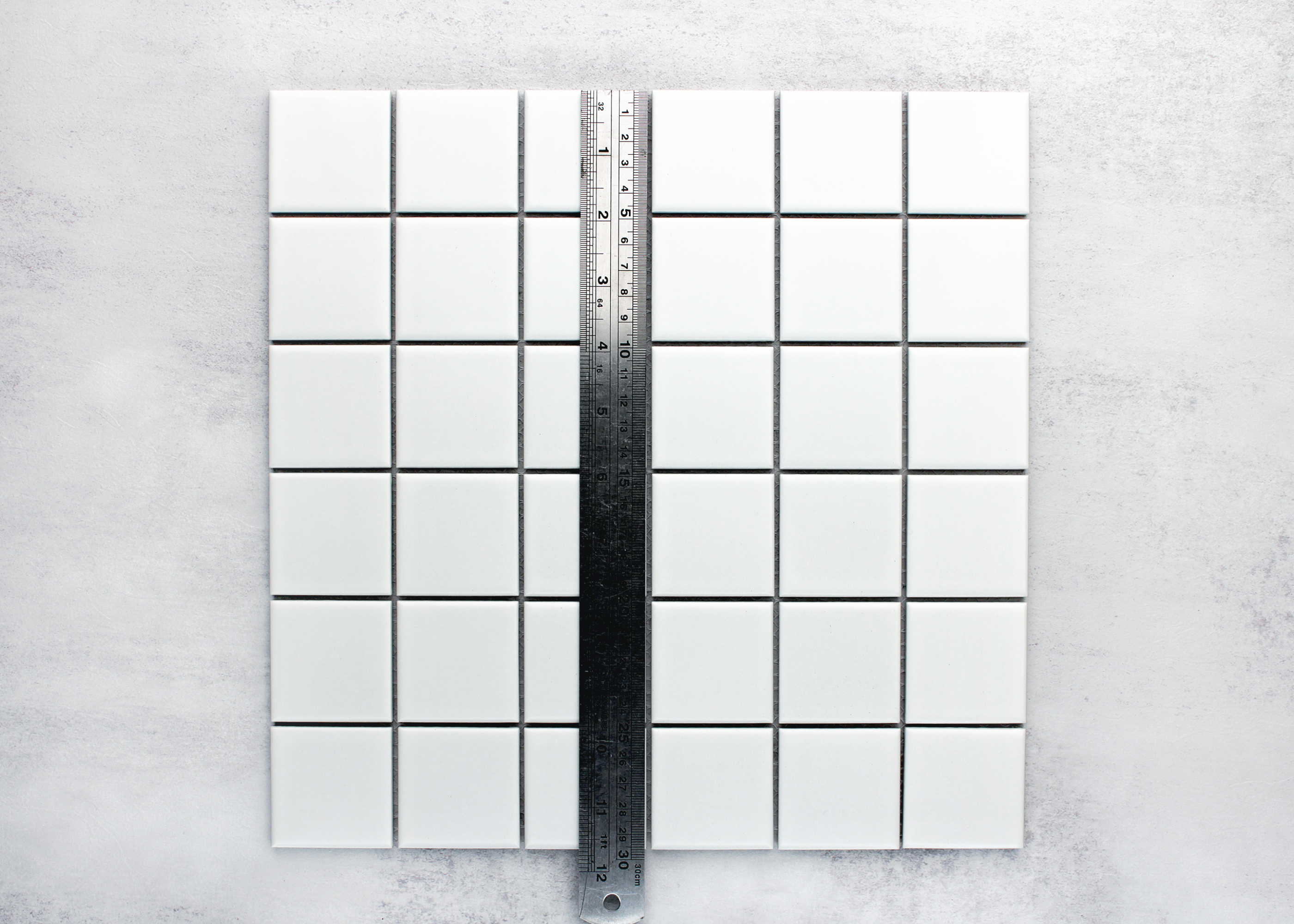 White Matt Medium Square-GLAZED PORCELAIN-Mosaic Mode