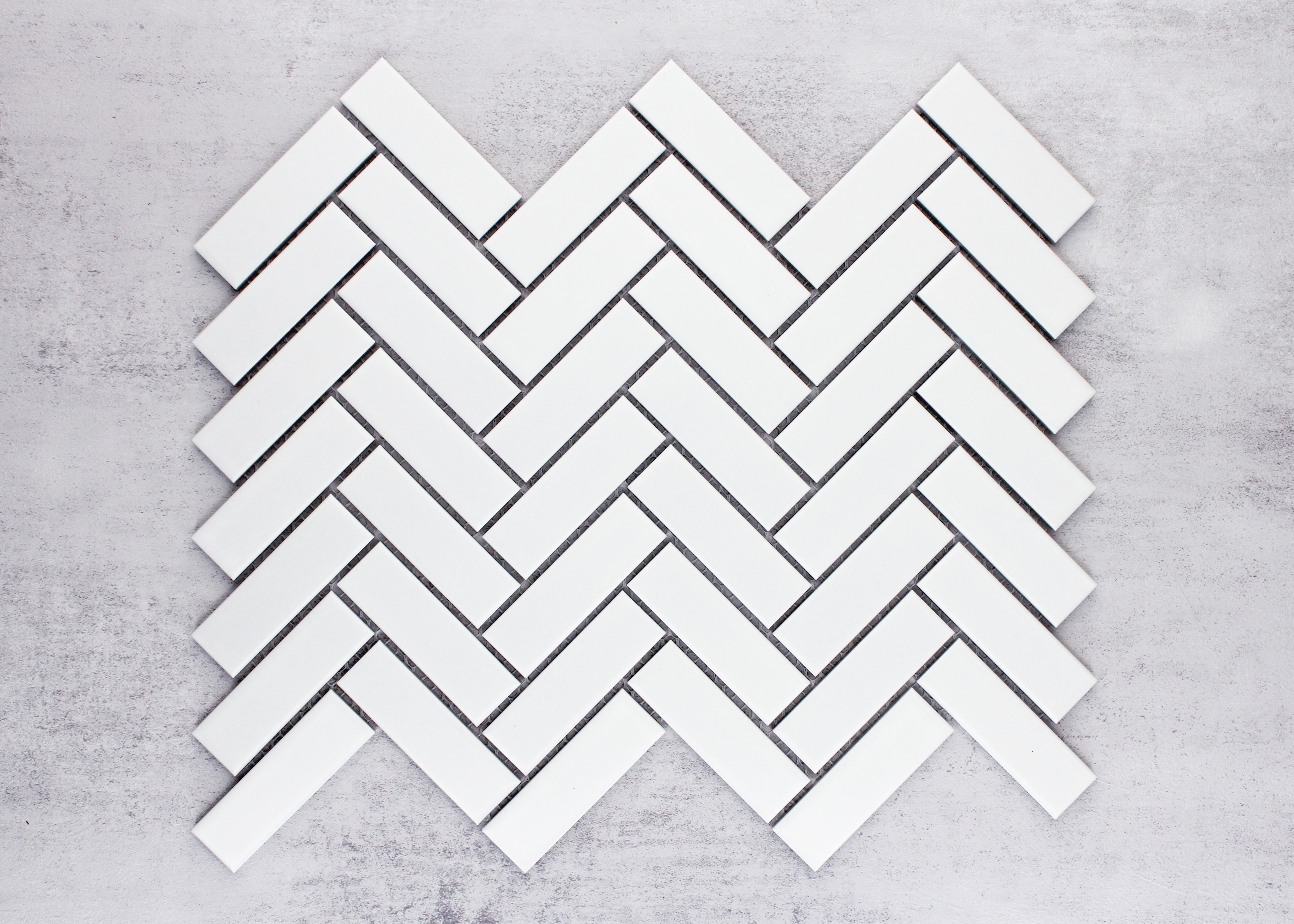 Islanda White Matt Herringbone-HERRINGBONE-Mosaic Mode